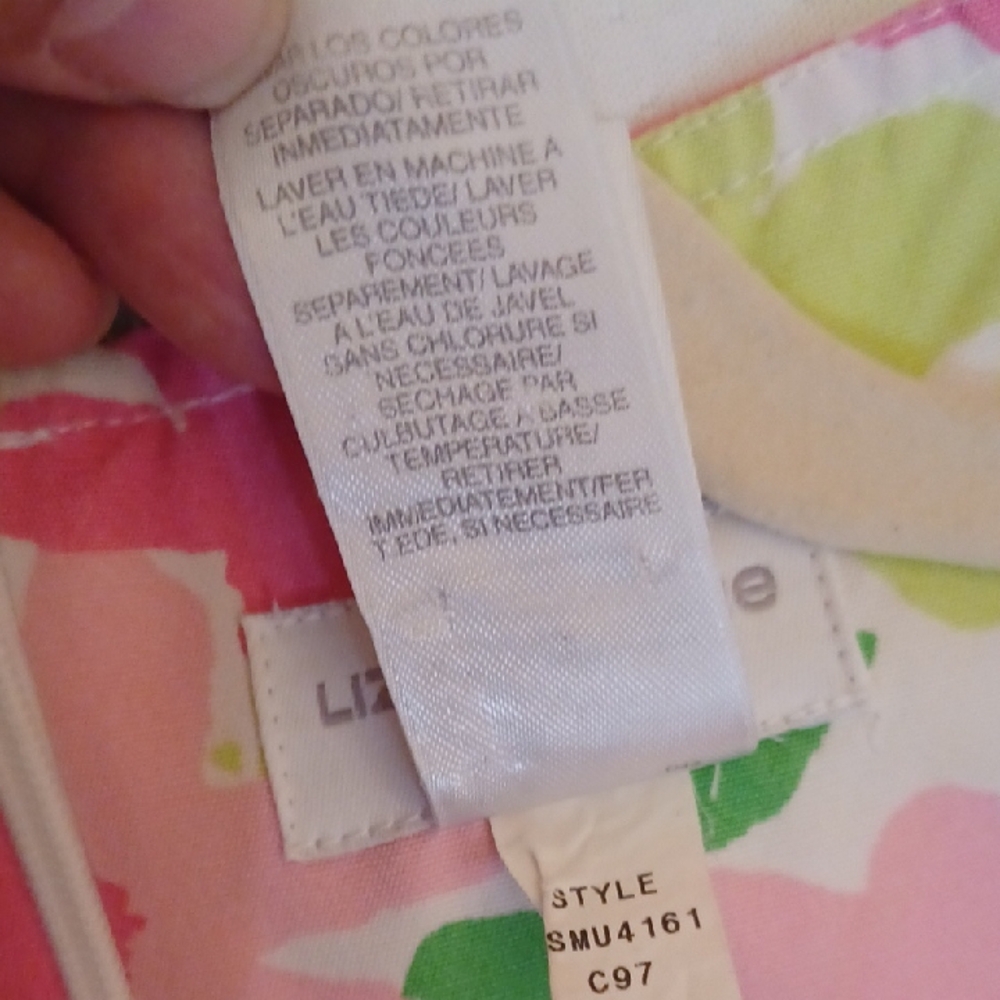 Liz Claiborne Pink and Green Floral Tank Top - Picture 6 of 6